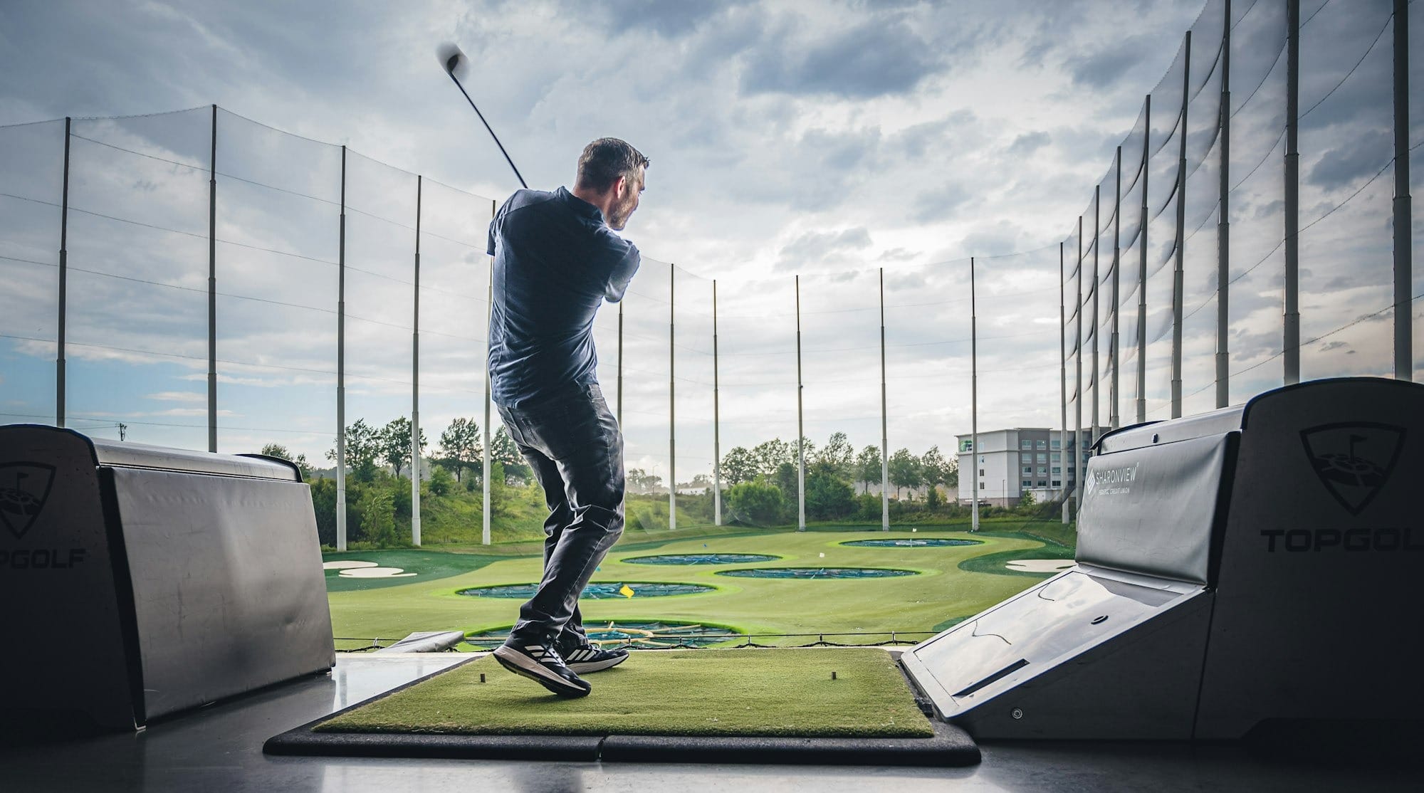 a man playing golf